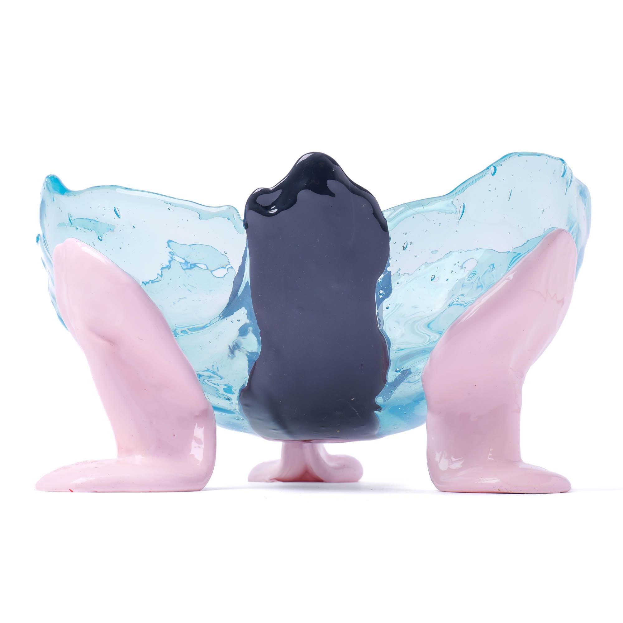 Other Fish Design Gaetano Pesce Big Collina Vase L Clear Aqua, Grey, Pastel Pink For Sale