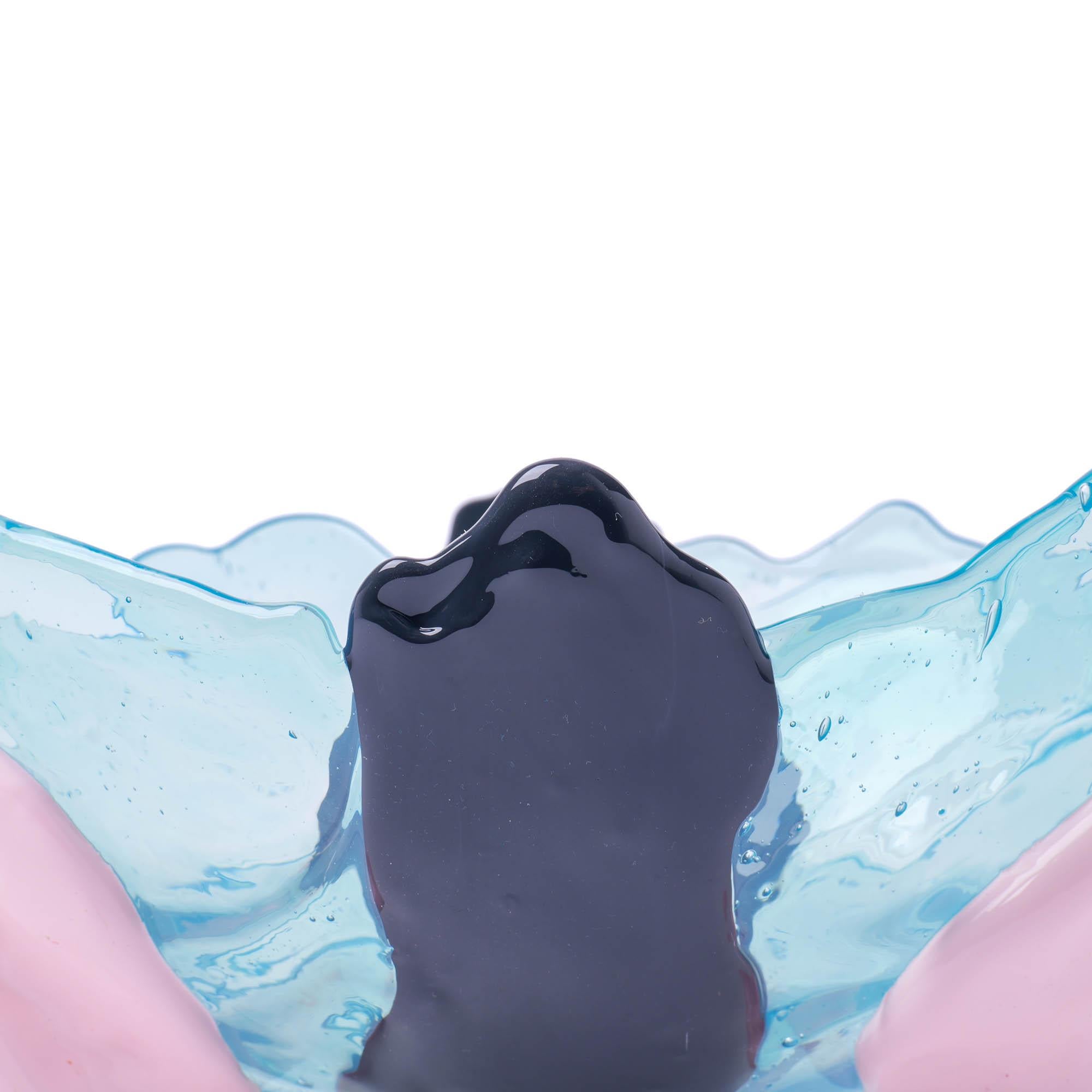 Italian Fish Design Gaetano Pesce Big Collina Vase L Clear Aqua, Grey, Pastel Pink For Sale