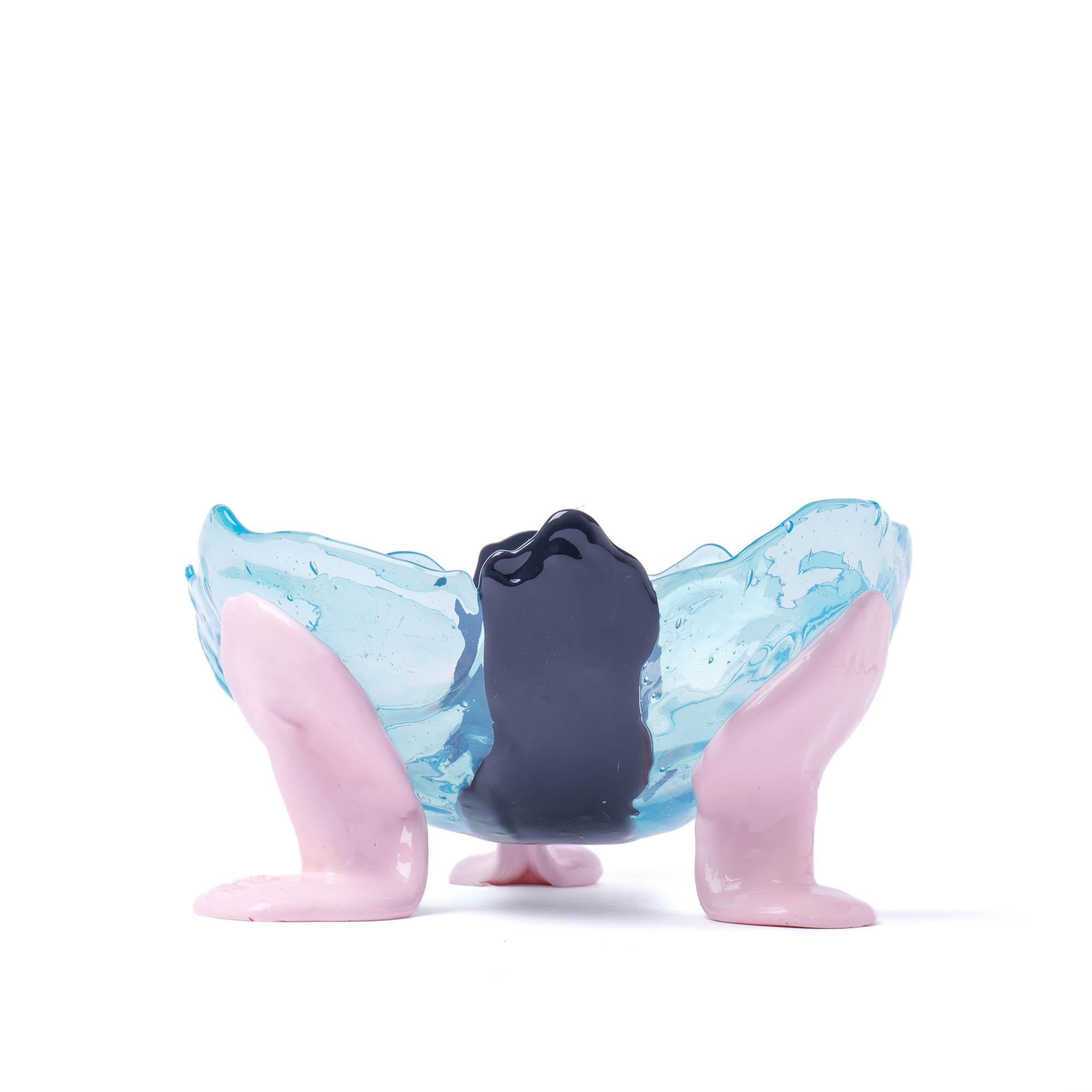 Contemporary Fish Design Gaetano Pesce Big Collina Vase L Clear Aqua, Grey, Pastel Pink For Sale