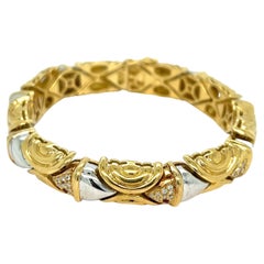 Fisch-Diamant-Rubin-Armband aus zweifarbigem Gold