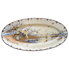 Fish Dish Painted by Painted by Froment-Richard Creil & Montereau "Le Parisien"