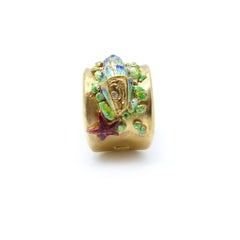 Fish Enamel Diamond Gold Plated Cocktail Ring