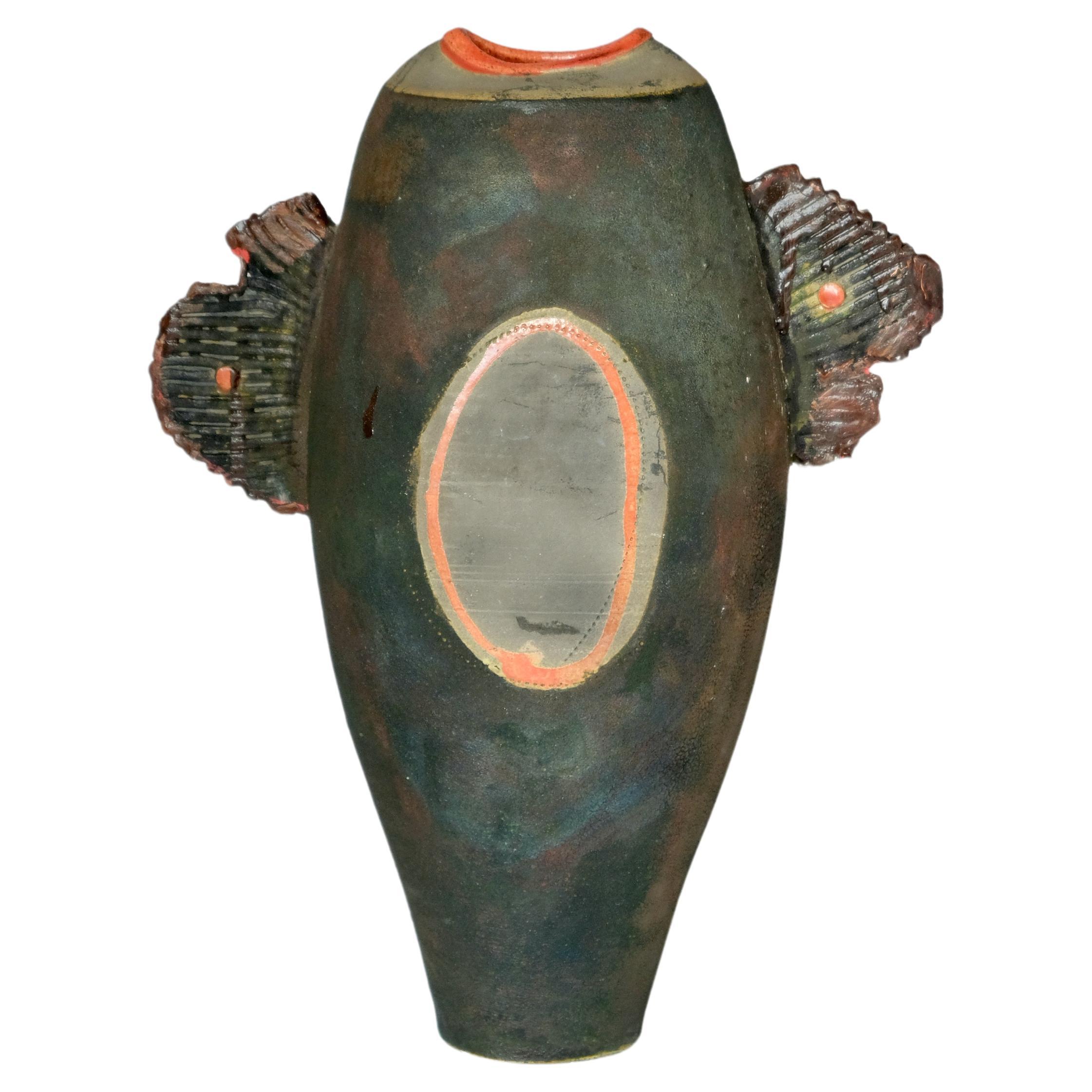 Fish Fin Vase Raku Glaze For Sale