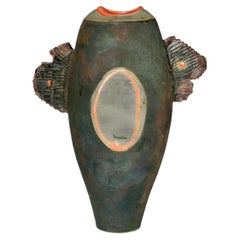 Fischflossen-Vase Raku-Glasur