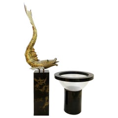 Fish Fountain in Brass and Lucite, France, 1960s
