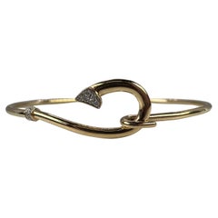 Fish Hook Bracelet 14 Karat Gold and Diamonds