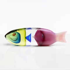 Fish in a Fish, Blown Glass Sculpture, Antonio da Ros, Cenedese Murano 'Italy'