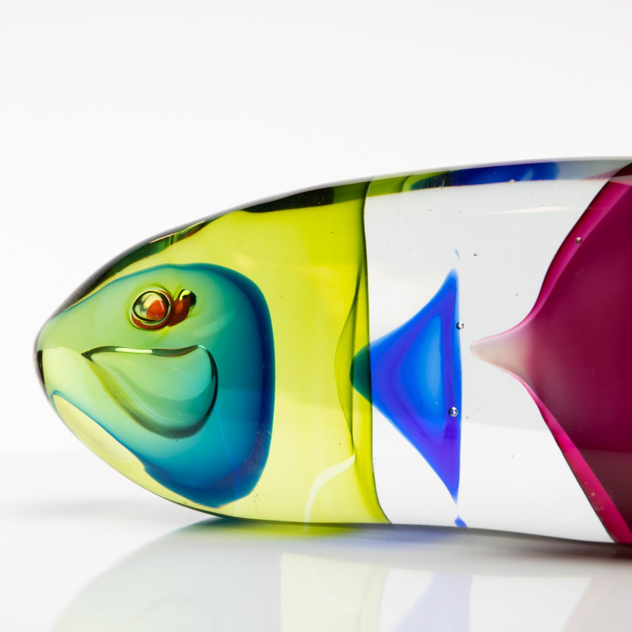 Italian Fish in a Fish, Blown Glass Sculpture, Antonio da Ros, Cenedese Murano 'Italy' For Sale