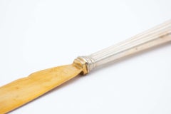 Fish knife in gilded silver on the blade