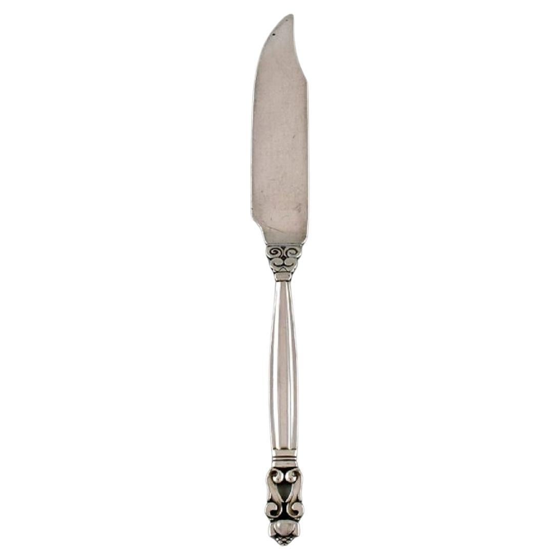 Fish Knife in Sterling Silver, Georg Jensen Style, 1930s / 40s For Sale