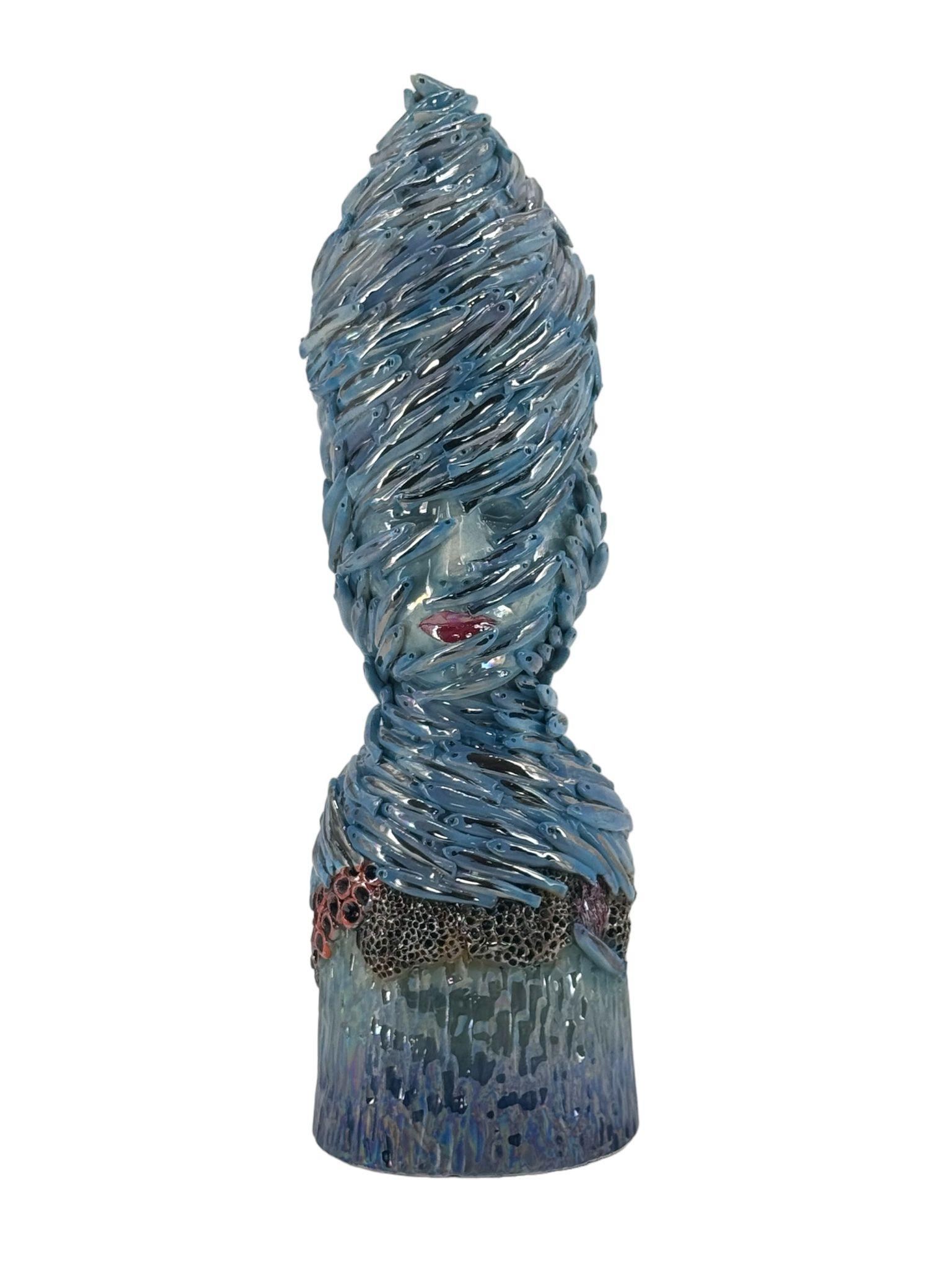 Cabeza de Pez Marino Dama. Único hecho a mano y pintado a mano. Cerámica 2024 Moderno en venta