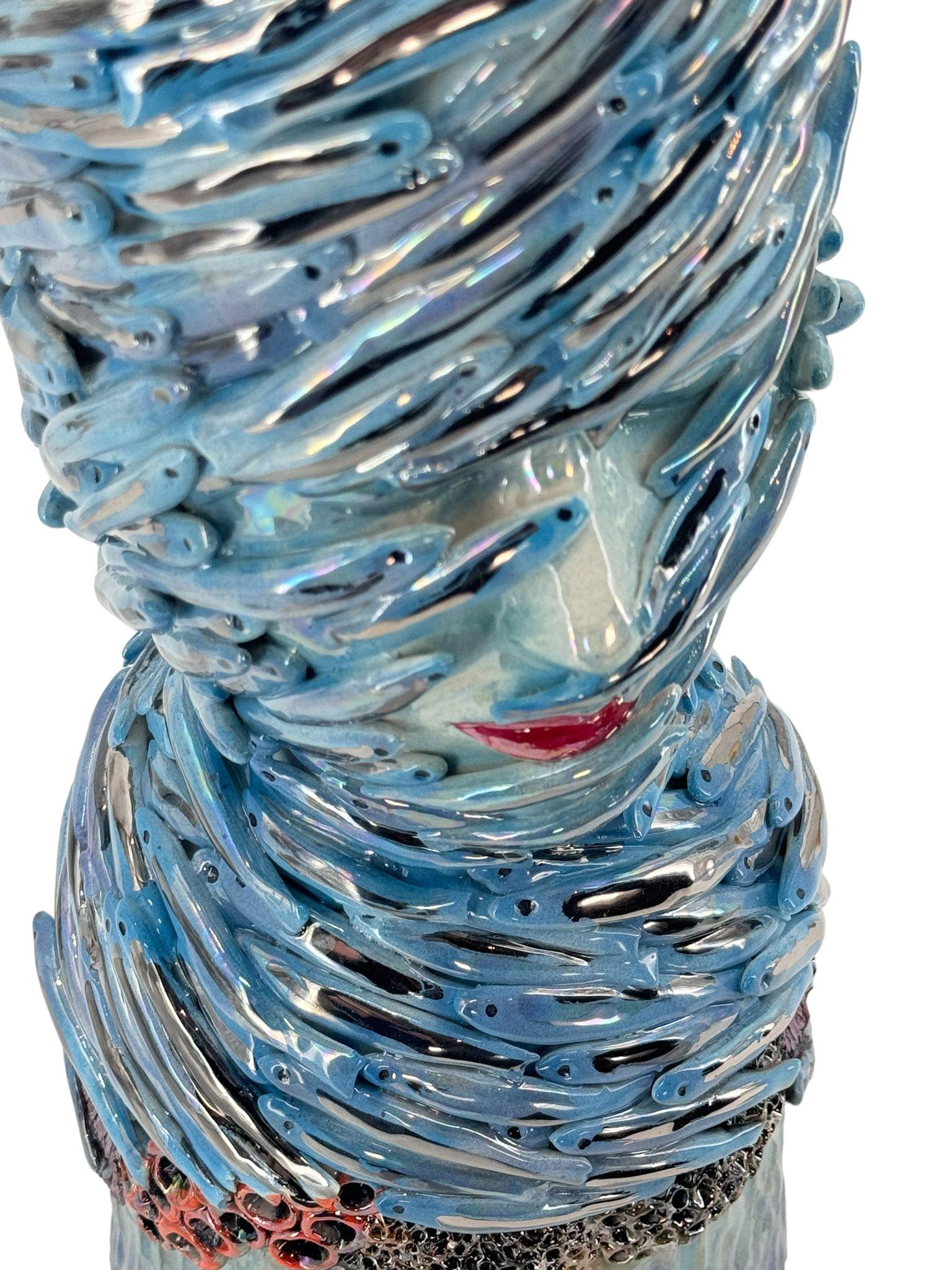Cabeza de Pez Marino Dama. Único hecho a mano y pintado a mano. Cerámica 2024 Italiano en venta