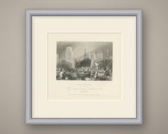 Fischmarkt, Rotterdam nach J.M.W. Turner, antike Radierung, um 1845