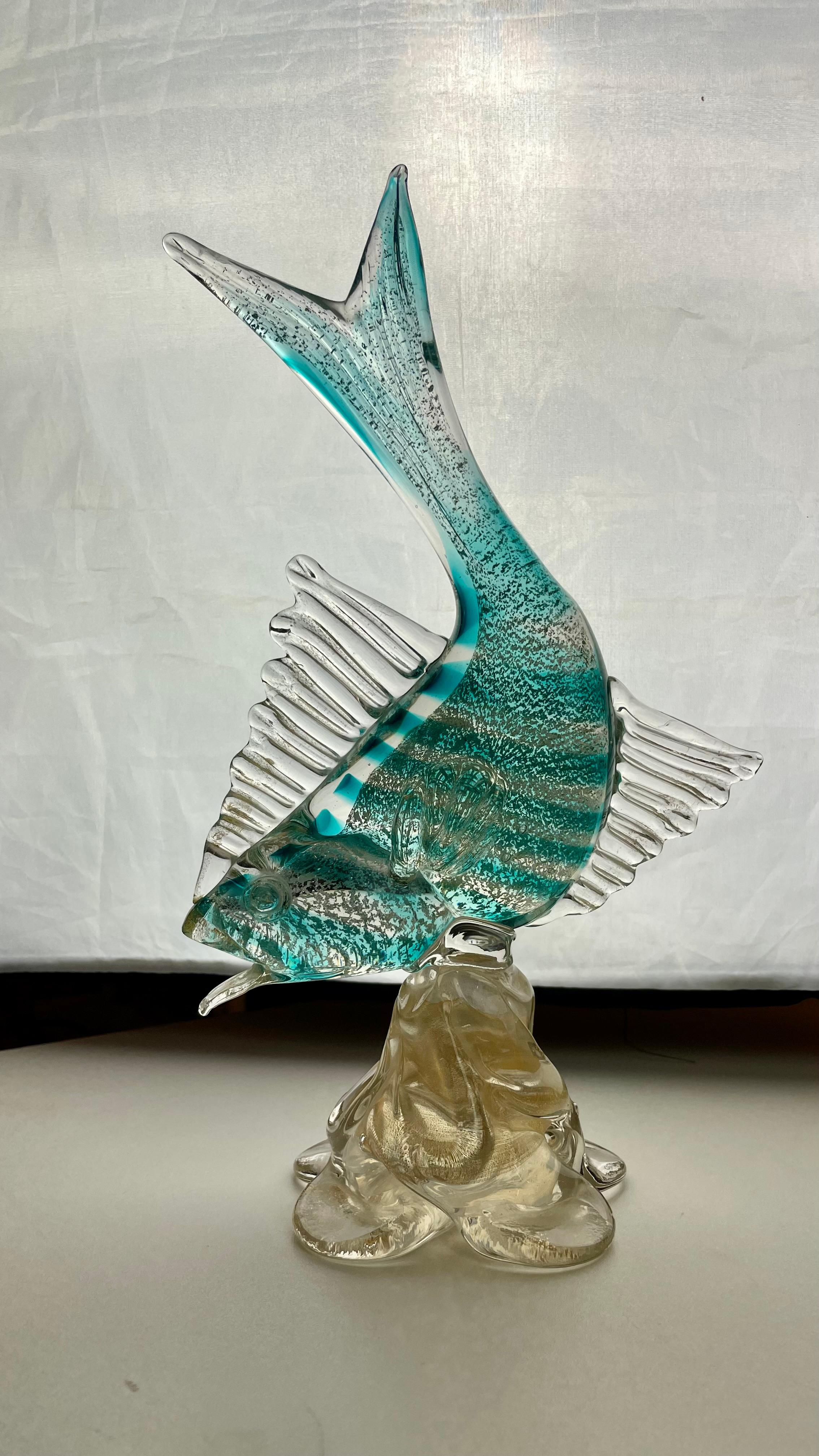 Sculpture en verre de Murano représentant un poisson, années 1960 en vente 5