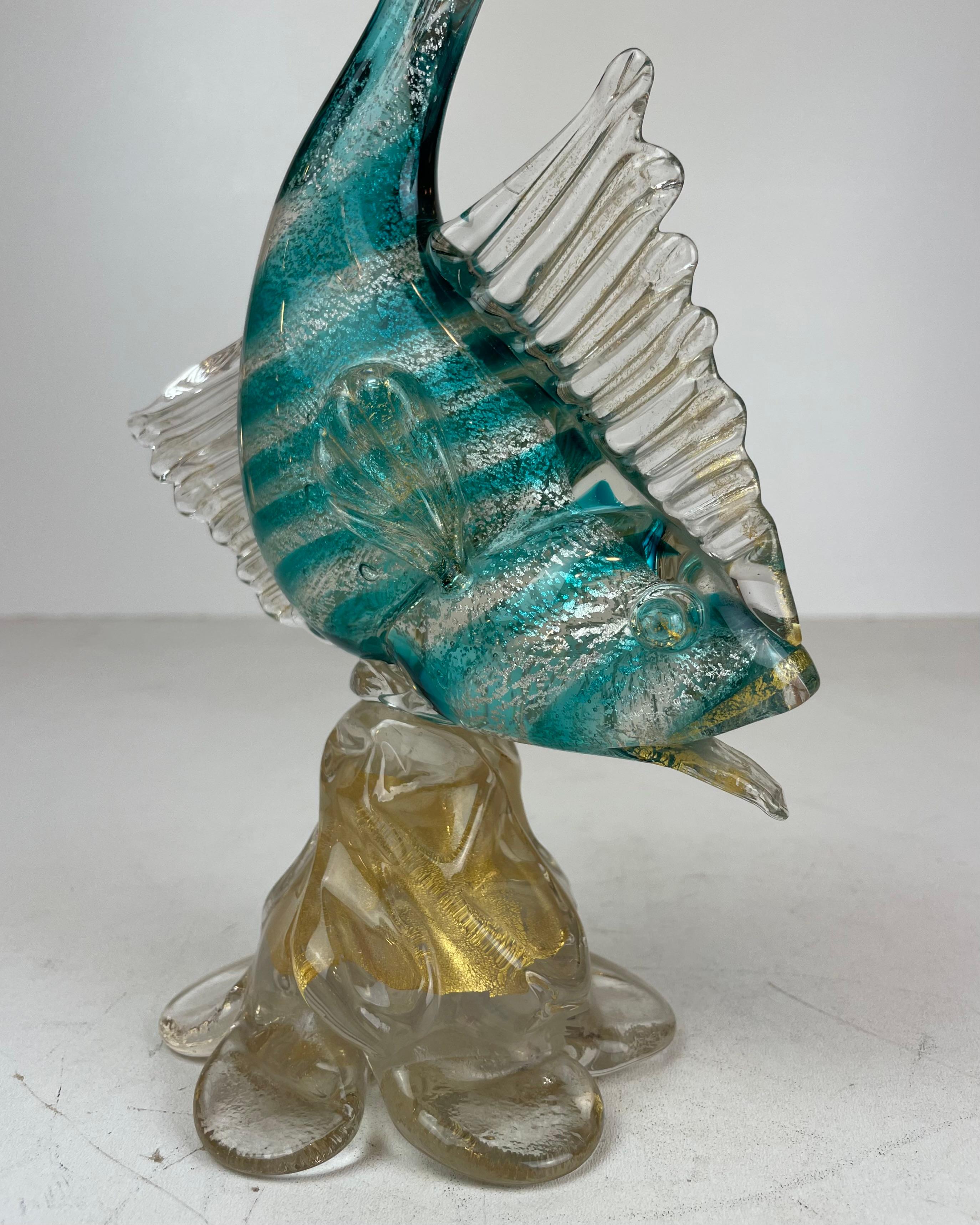 Sculpture en verre de Murano représentant un poisson, années 1960 en vente 1