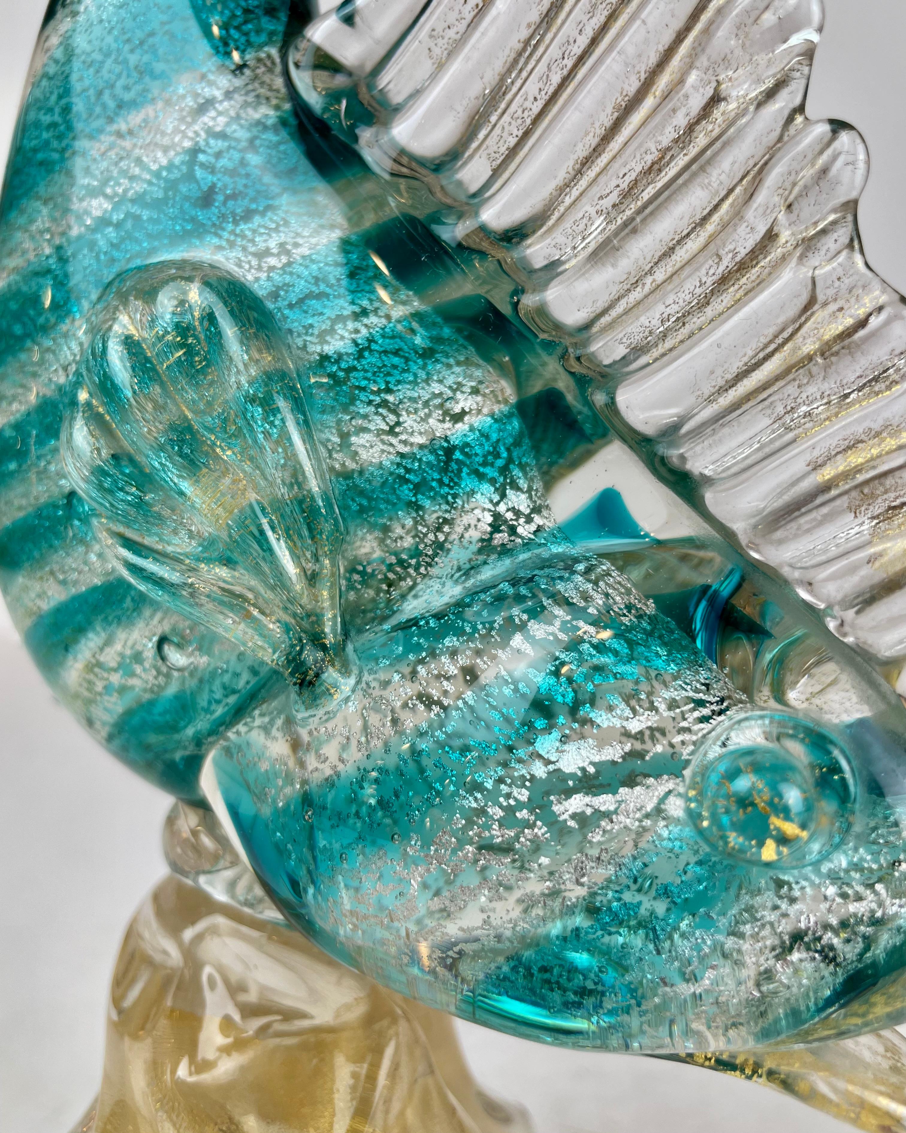 Sculpture en verre de Murano représentant un poisson, années 1960 en vente 2