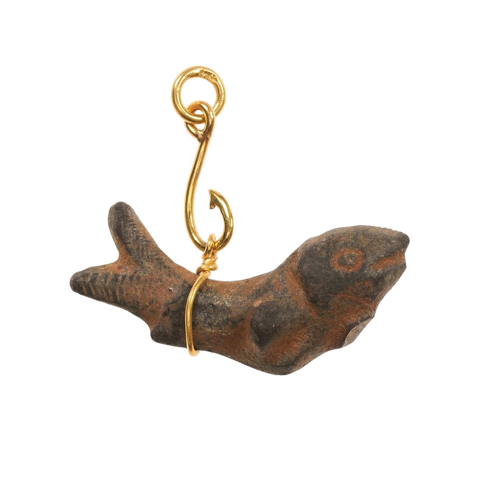 Fish on a hook Roman Pendant For Sale 5