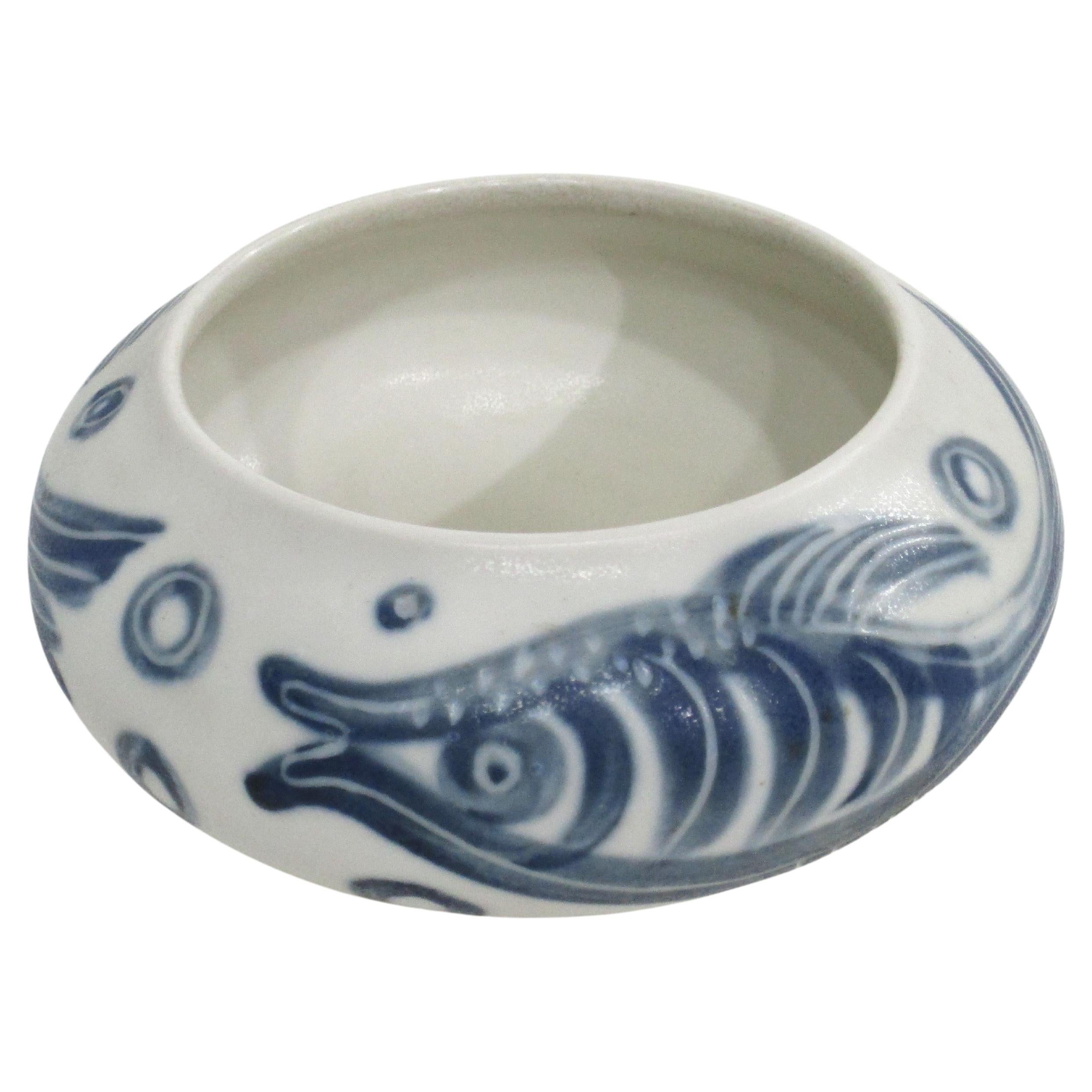 Fish Pottery Bowl by Carl Harry Stalhane for Rorstrand Sweden  For Sale