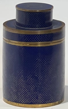Fish Scale Midnight Blue Chinese Cloisonne Tobacco Box 1930's