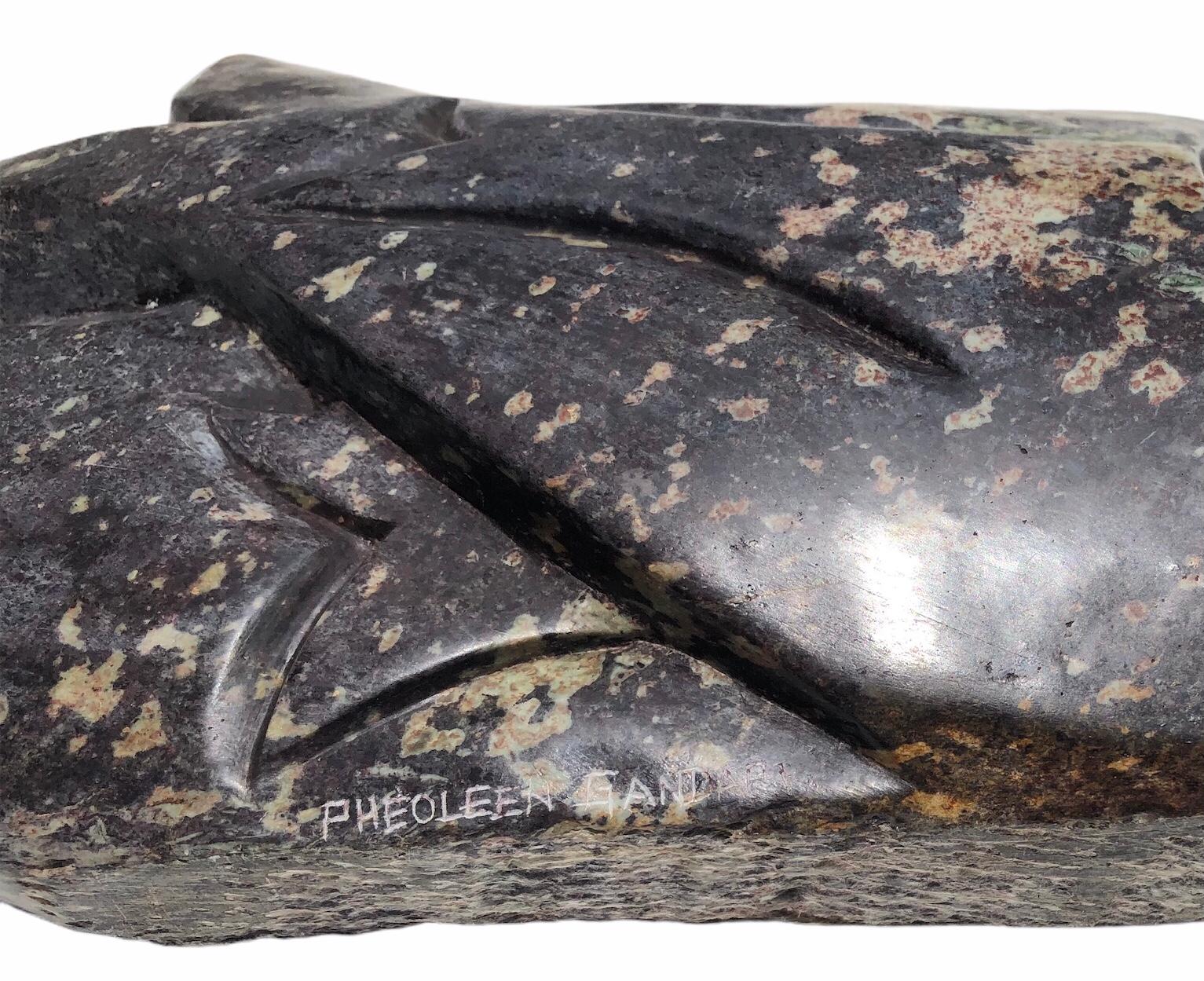 Zimbabwean Pheoleen Gandari Hand-Carved Shona Stone Fish Sculpture