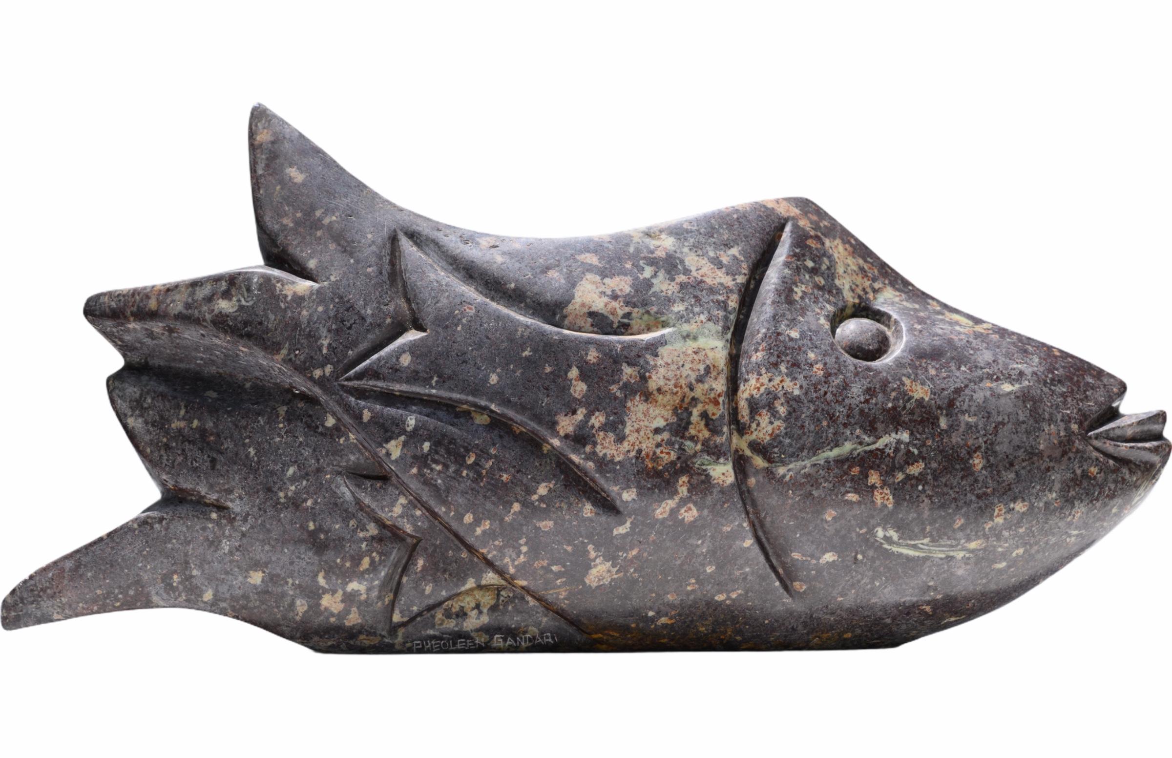 20th Century Pheoleen Gandari Hand-Carved Shona Stone Fish Sculpture