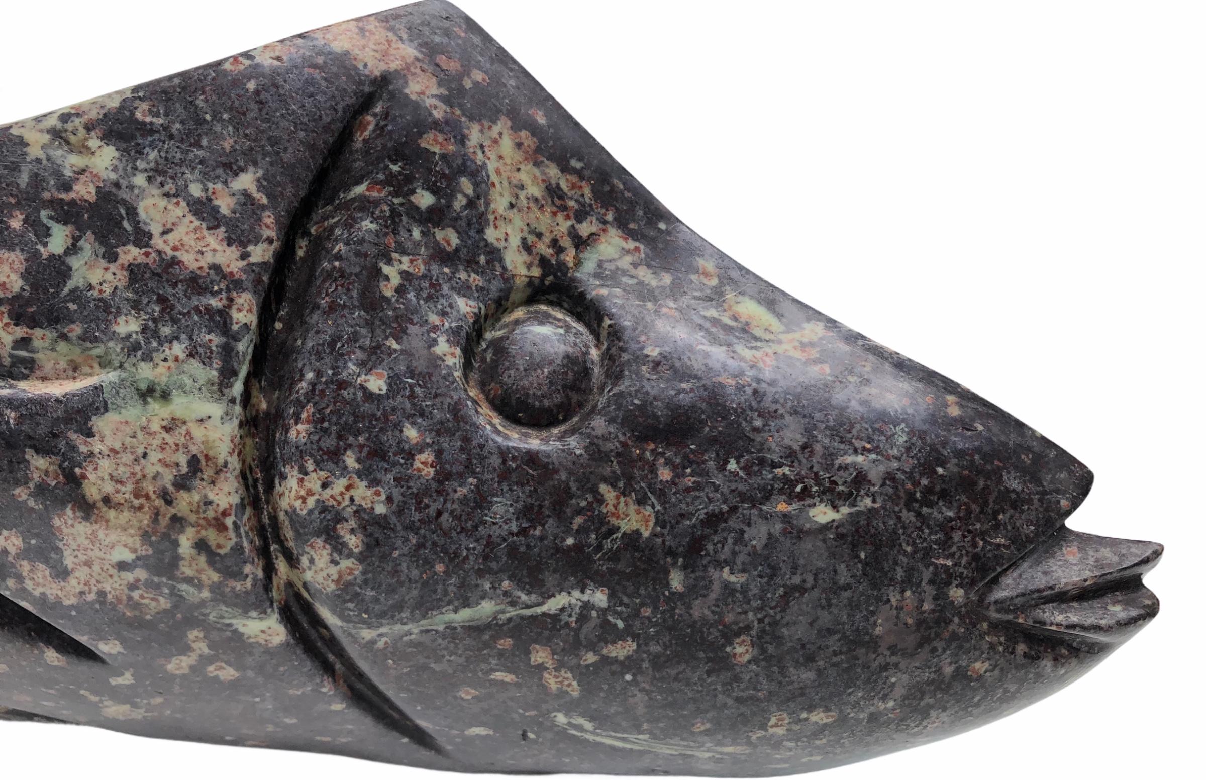 Pheoleen Gandari Hand-Carved Shona Stone Fish Sculpture 2