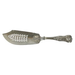 Serveur à poissons William Bateman en argent sterling avec monogramme d'un bâtiment enflammé de 1830