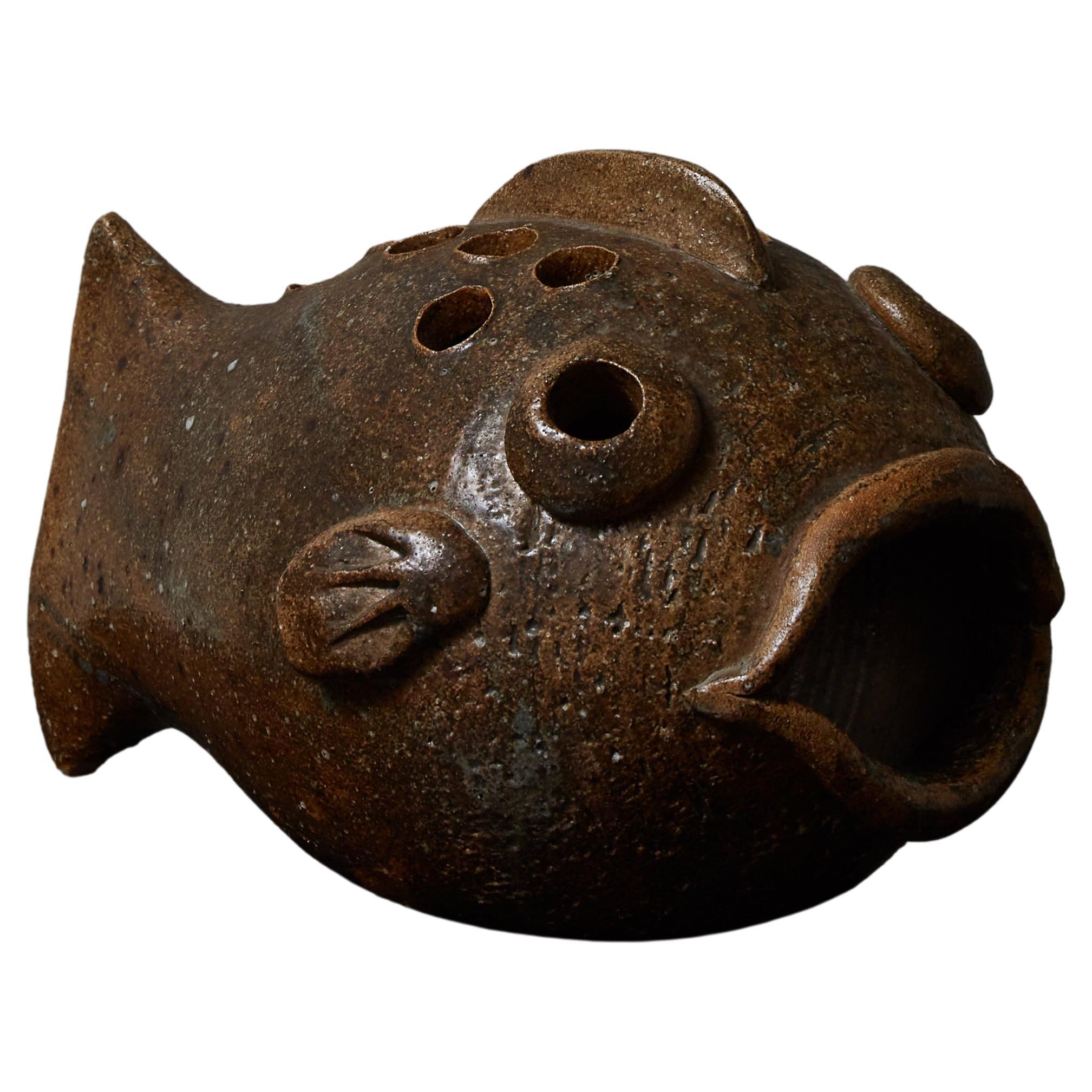 Fish Shaped Ceramic Table Lamp For Sale at 1stDibs