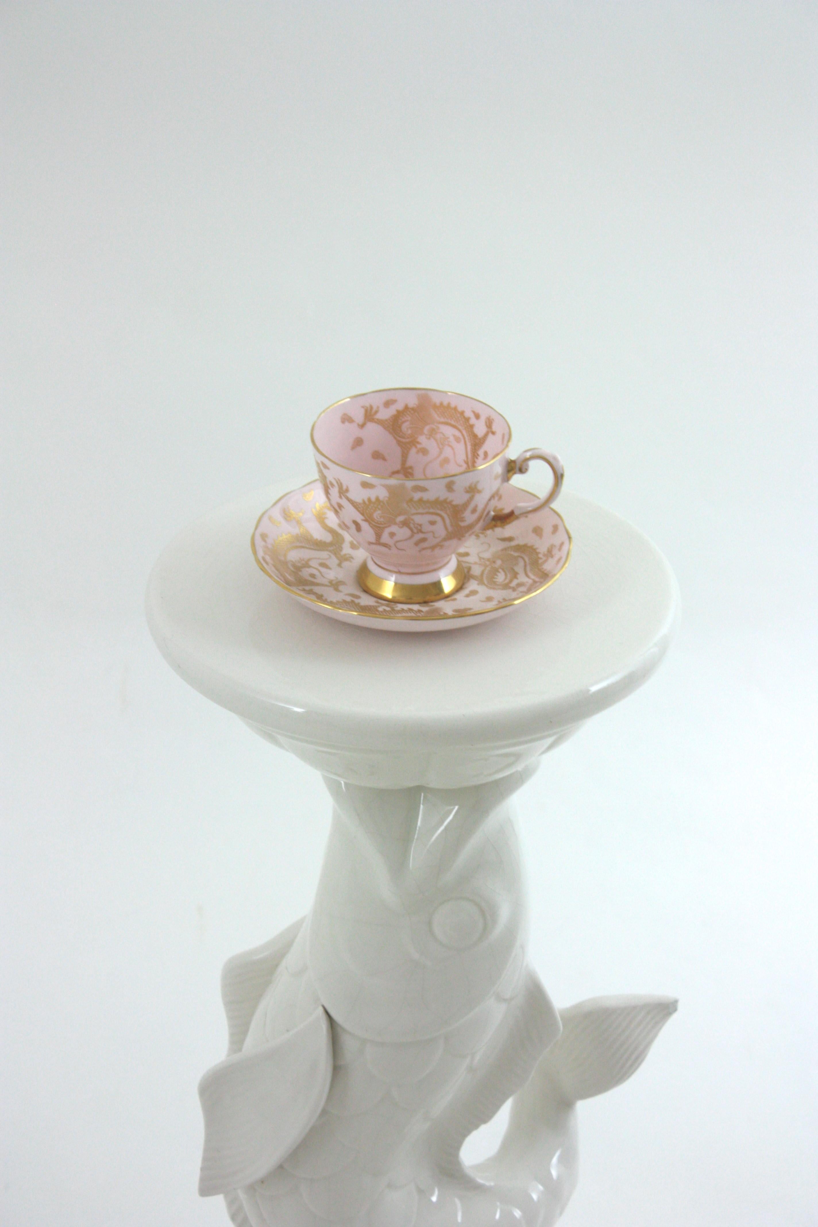 Tavolino a forma di pesce in ceramica bianca, Spagna 1950 in vendita 7