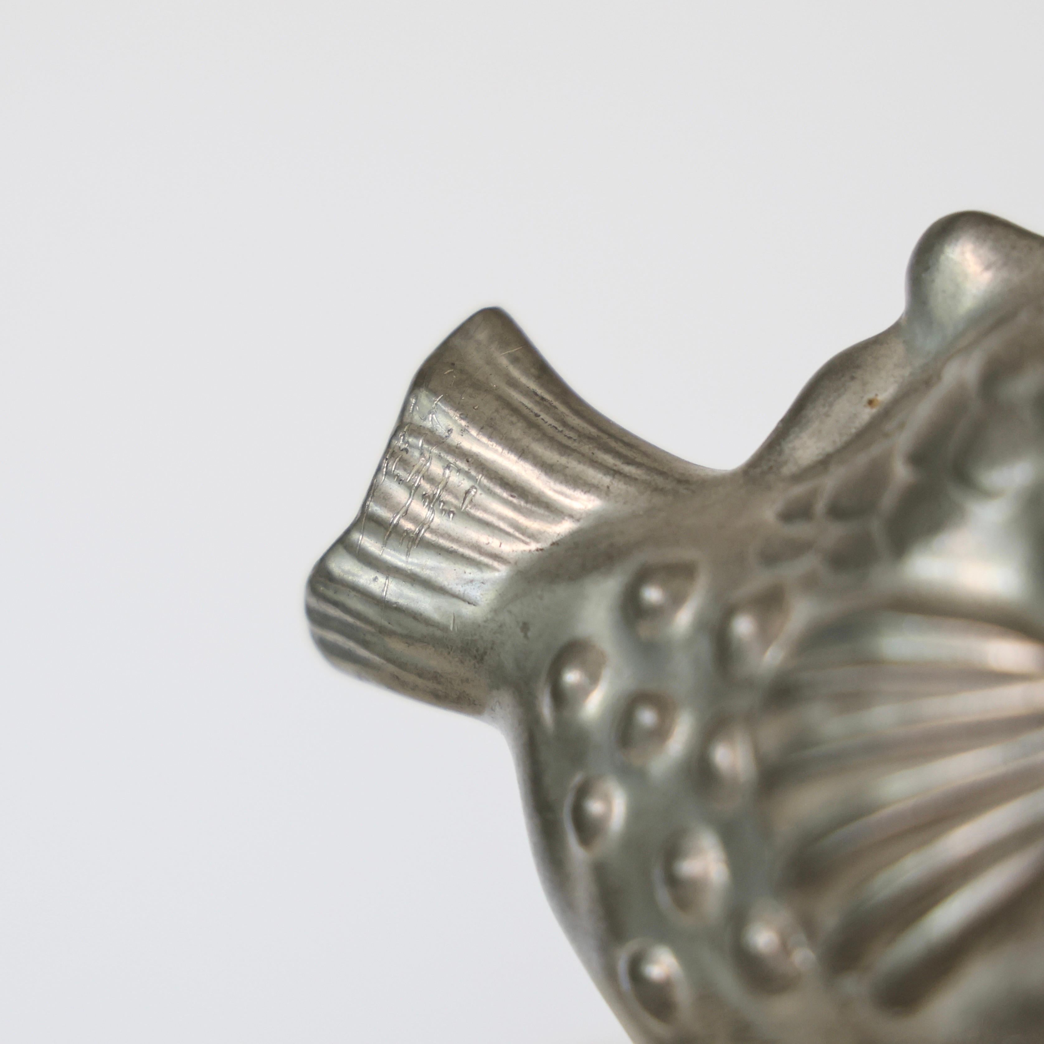 Fish-shaped Pewter Vase by Just Andersen, 1930s, Denmark For Sale 2