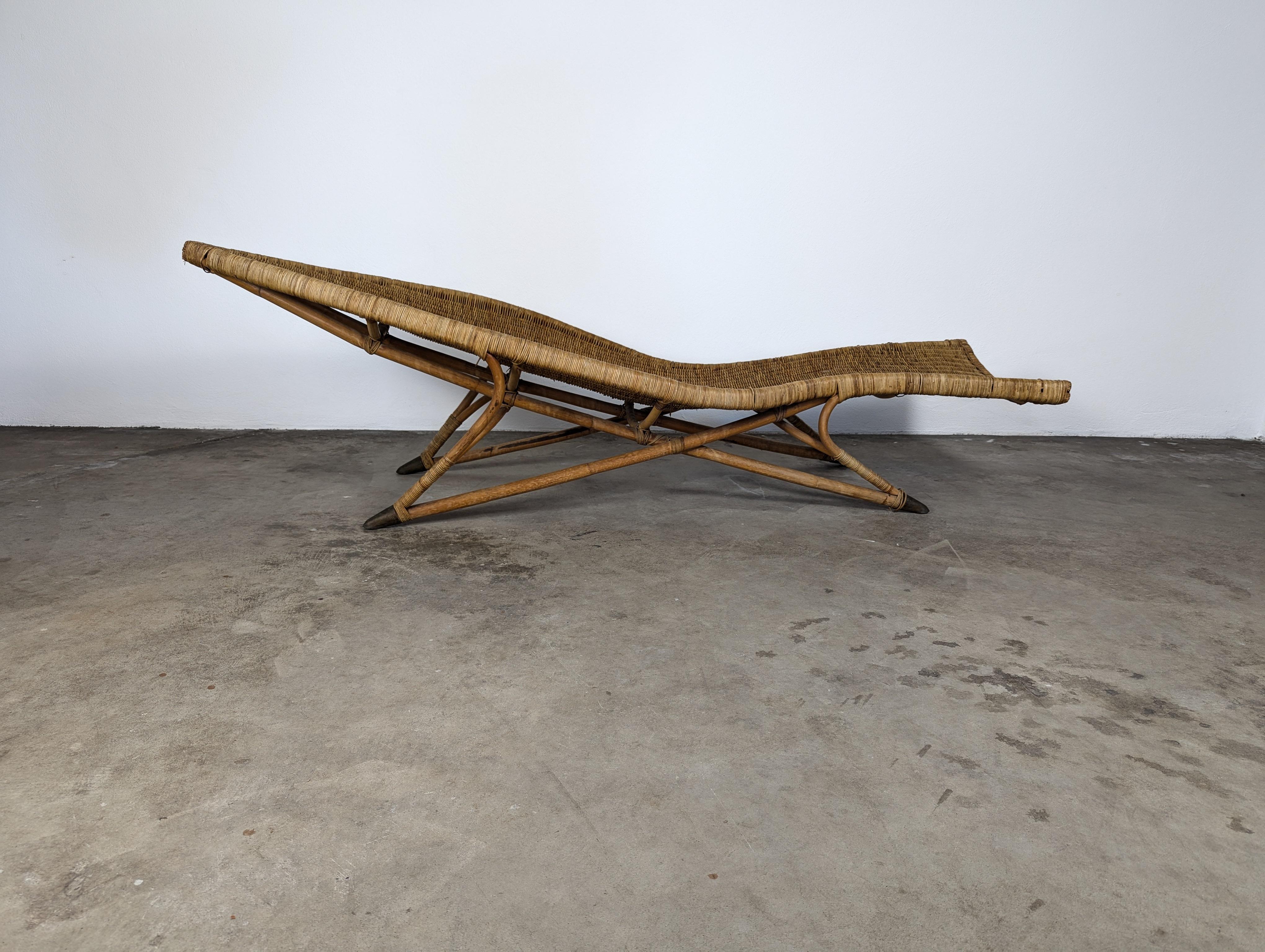 Fish Shaped Wicker Lounge Chair Attributed to Lina Zervudaki 5