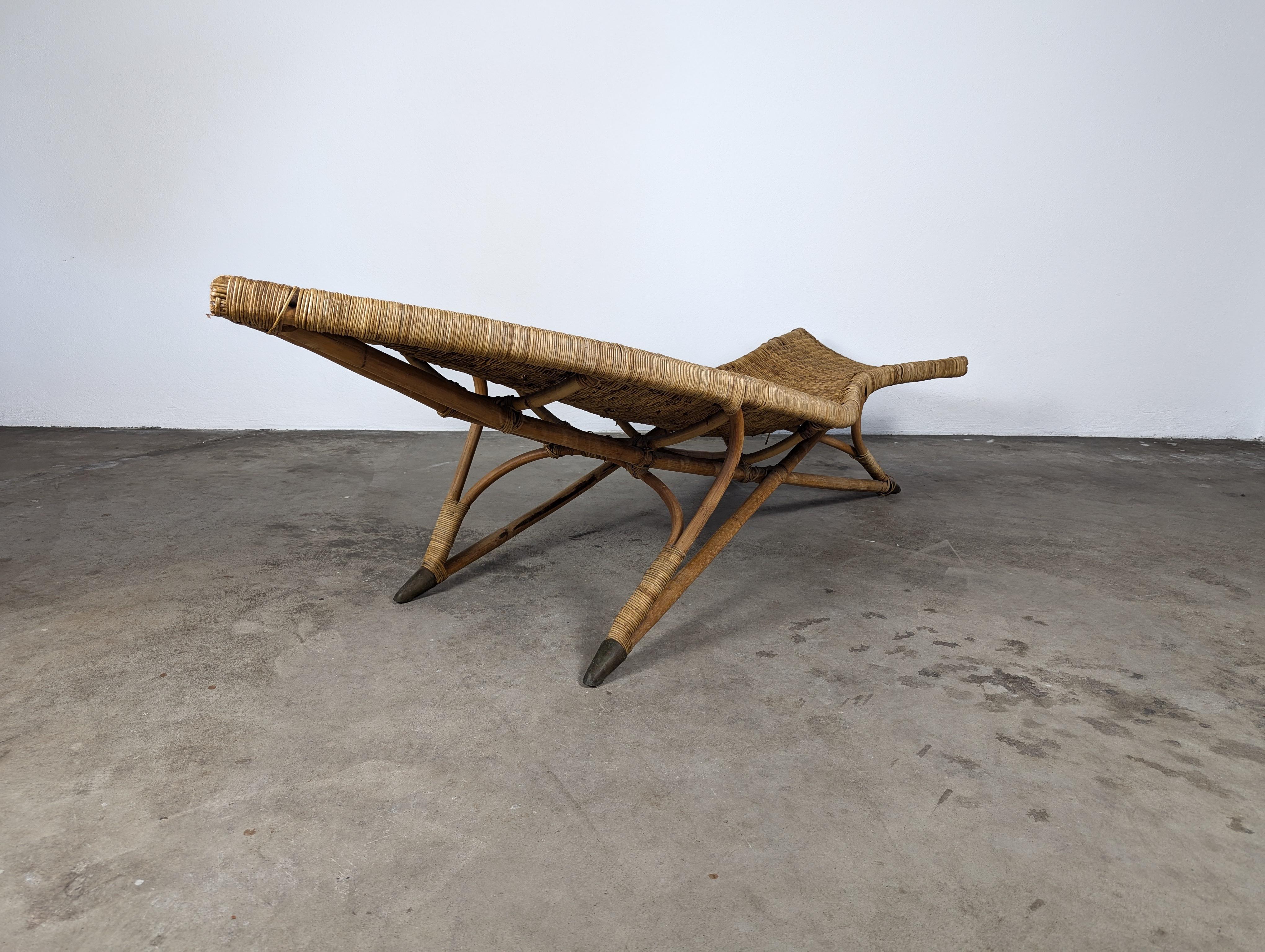 Fish Shaped Wicker Lounge Chair Attributed to Lina Zervudaki 6