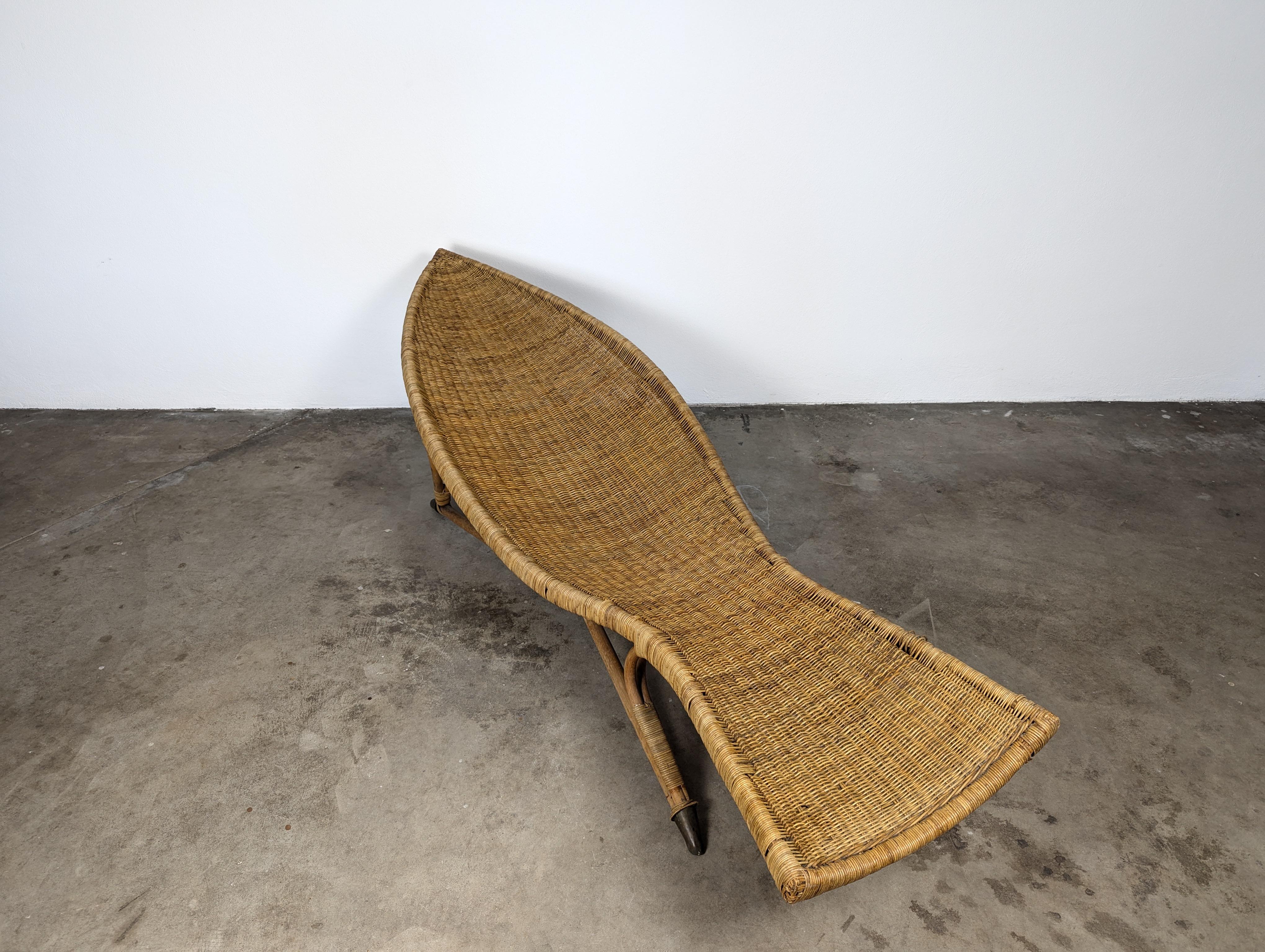 Fish Shaped Wicker Lounge Chair Attributed to Lina Zervudaki 2