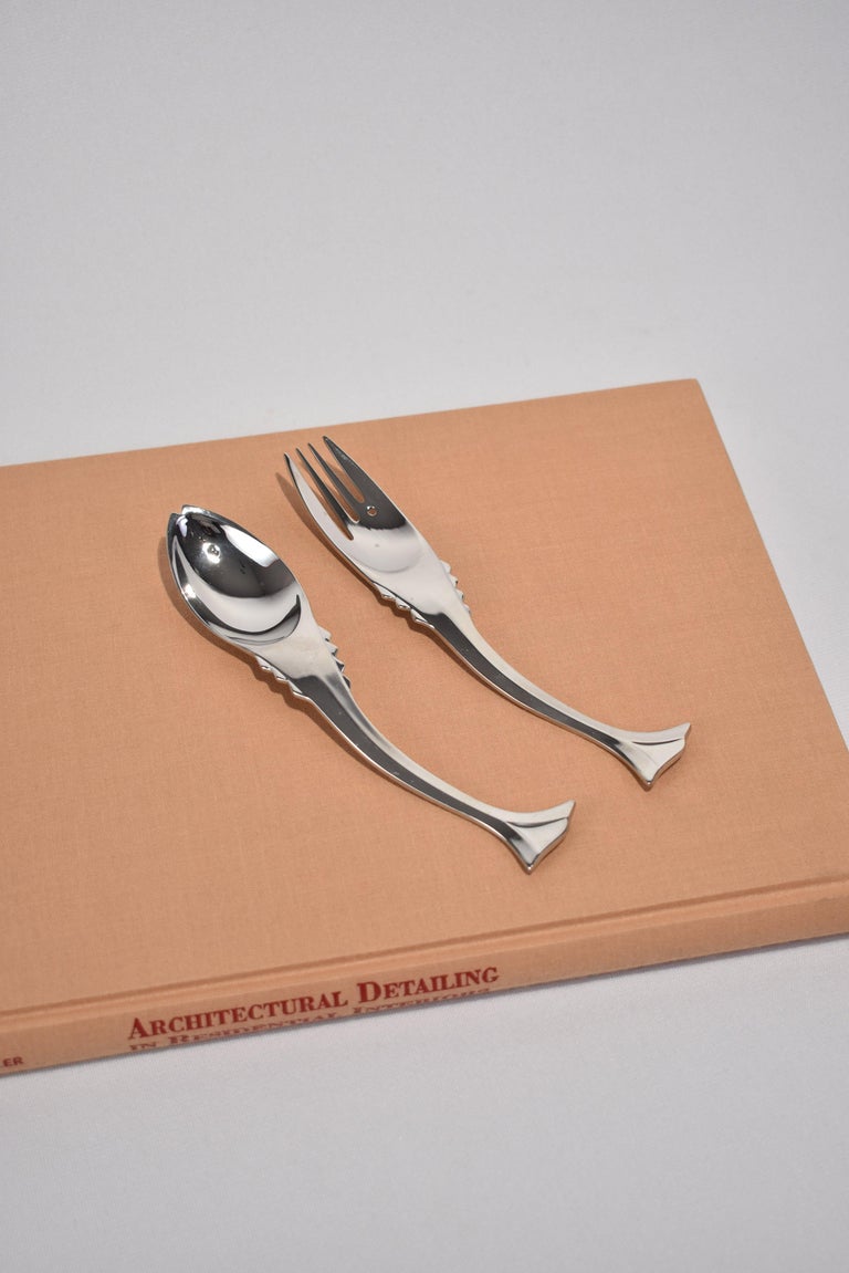 Fish Stainless Steel Flatware Set by Ricci Argentieri at 1stDibs