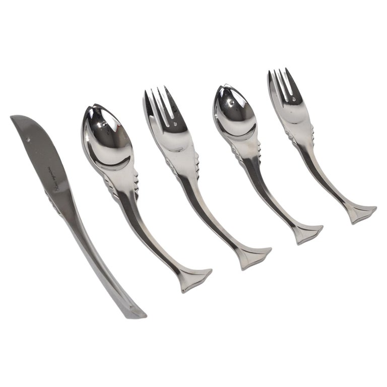 Fish Stainless Steel Flatware Set by Ricci Argentieri at 1stDibs
