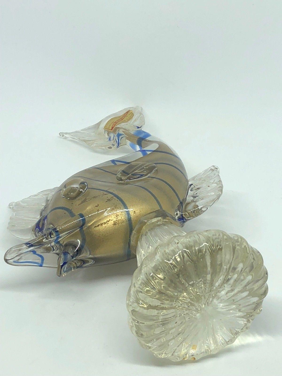 Fish Statue Murano Vetro Artistico Veneziano Italy vintage Art Glass, 1960s For Sale 1