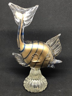 Fish Statue Murano Vetro Artistico Veneziano Italy vintage Art Glass, 1960s