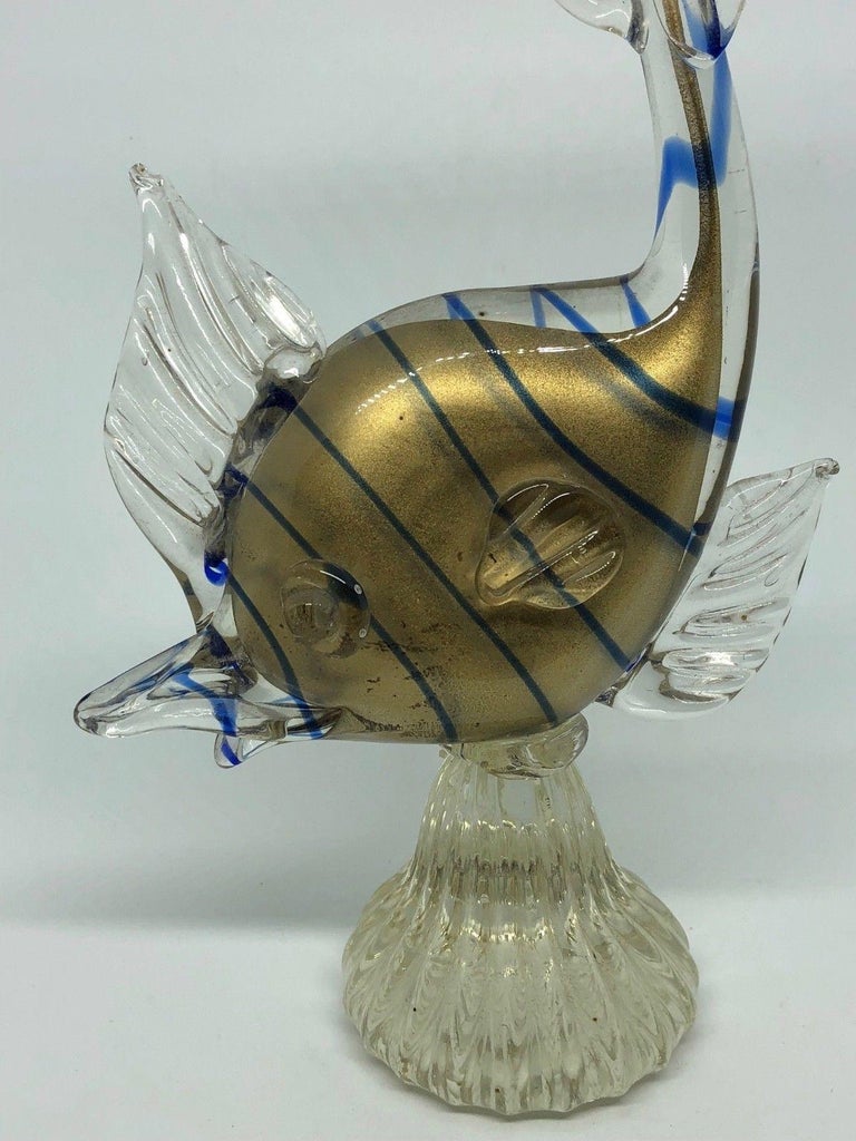 Fish Statue Murano Vetro Artistico Veneziano Italy vintage Art Glass