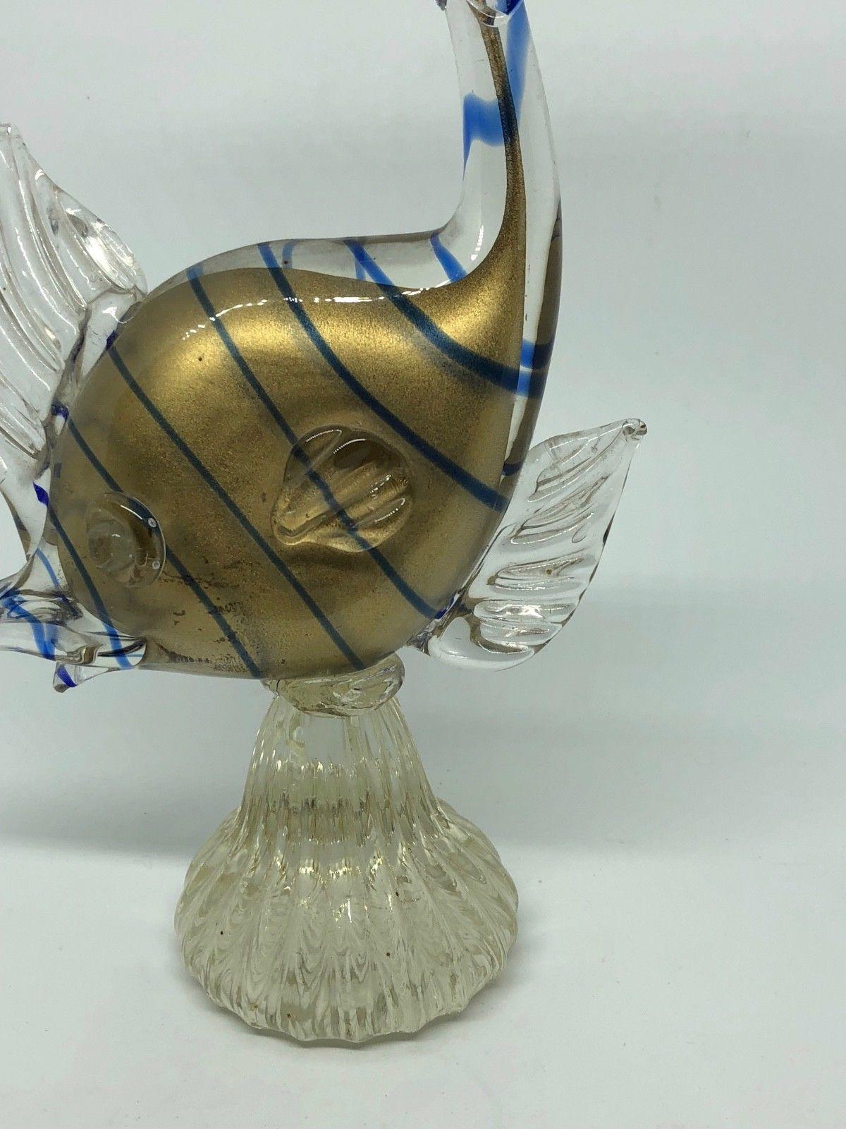 Italian Fish Statue Murano Vetro Artistico Veneziano Italy vintage Art Glass, 1960s For Sale