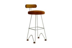 Fish stool "With Back" Stainless steel super mirror