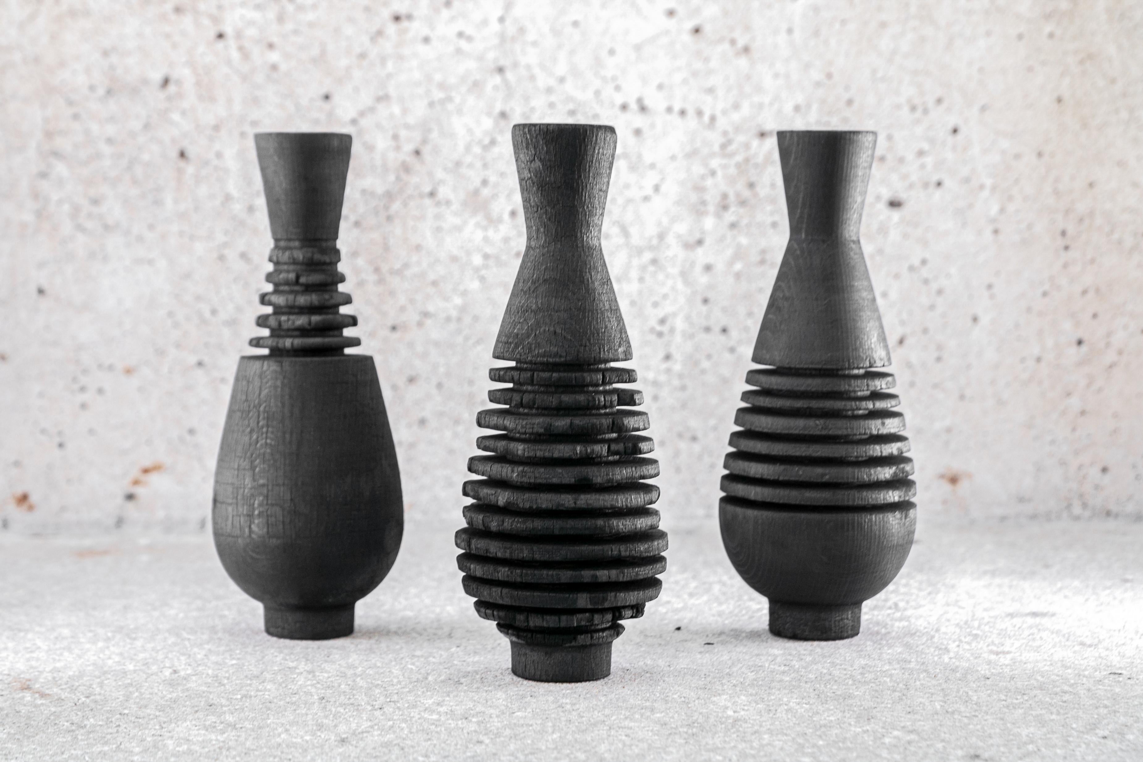 Post-Modern Fish Tail Burnt Vase by Daniel Elkayam For Sale