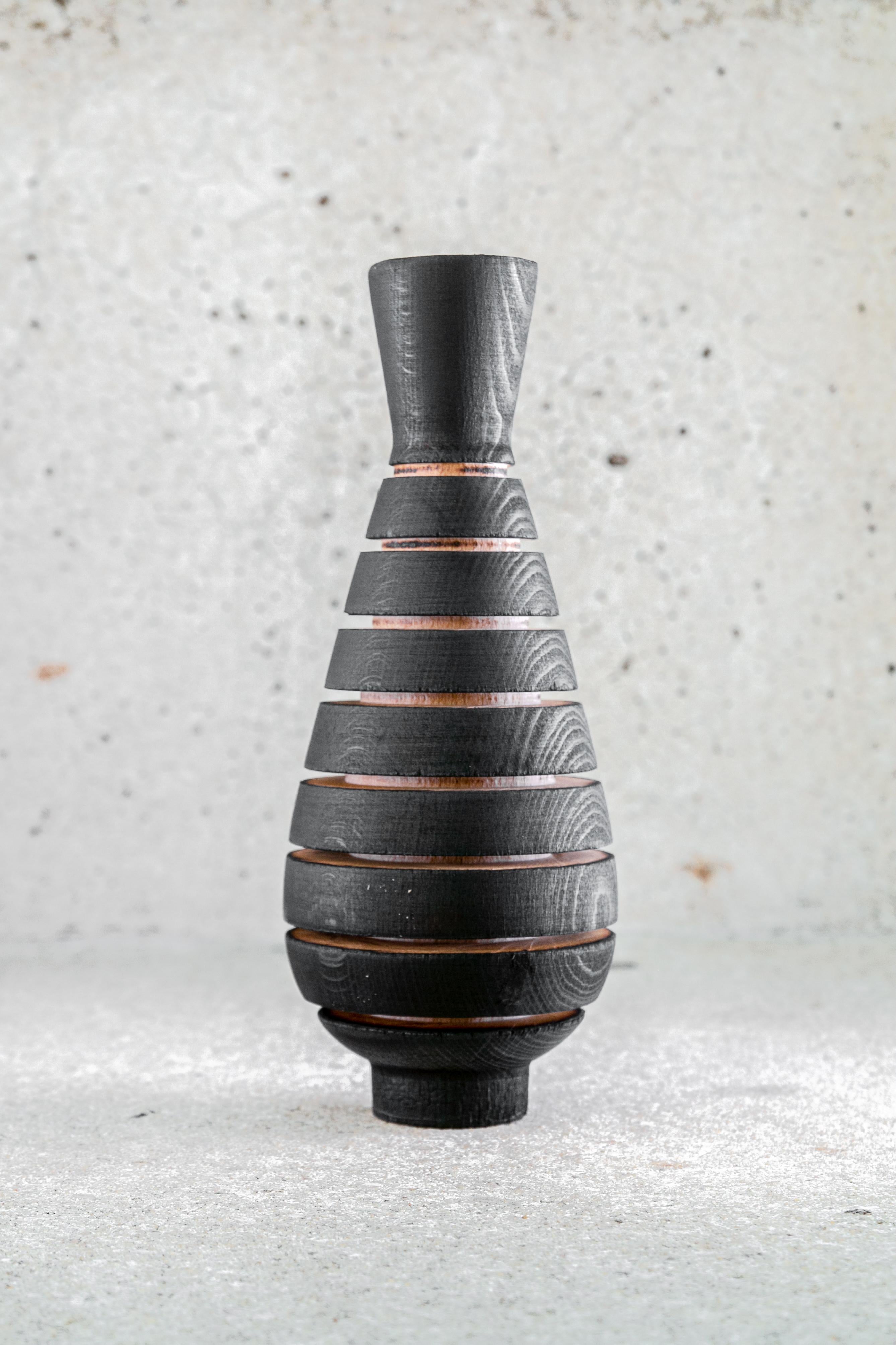 Israeli Fish Tail Burnt Vase by Daniel Elkayam For Sale