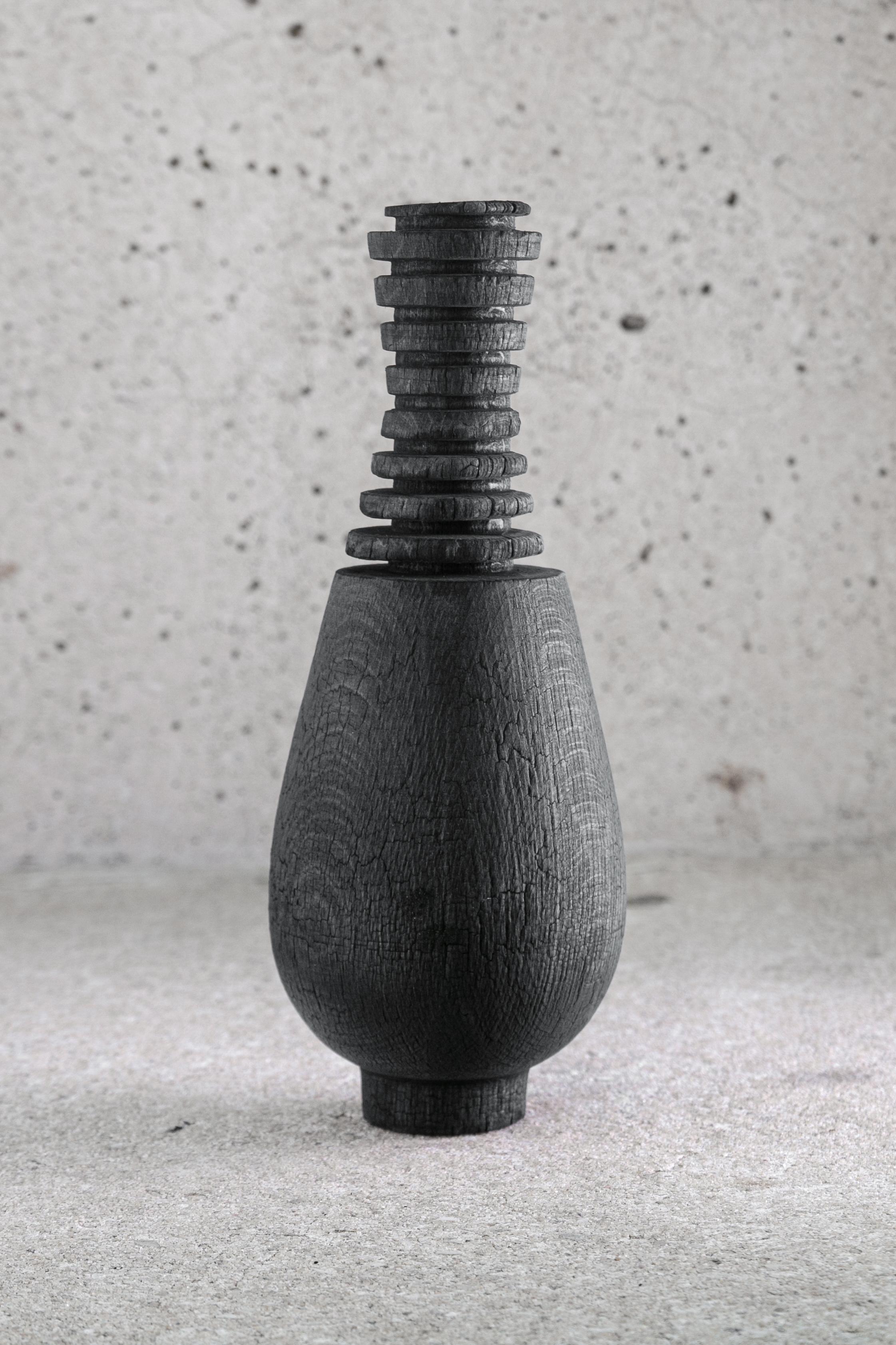 Contemporary Fish Tail Burnt Vase by Daniel Elkayam For Sale
