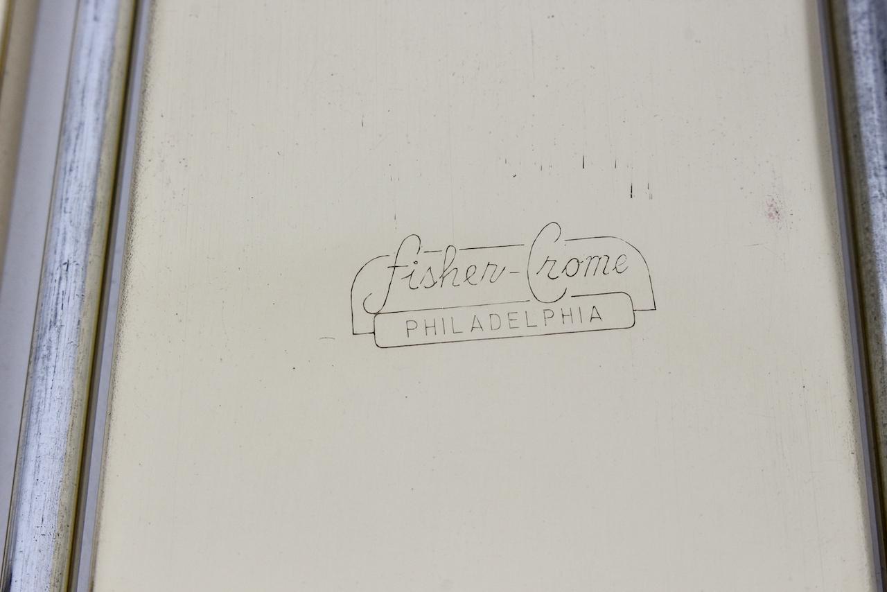 Scatola con coperchio in ottone lucido e alluminio Fisher-Crome, circa anni '40 in vendita 10