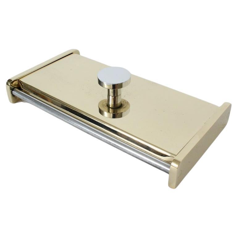 Caja con tapa de latón pulido y aluminio Fisher-Crome, Circa 1940's