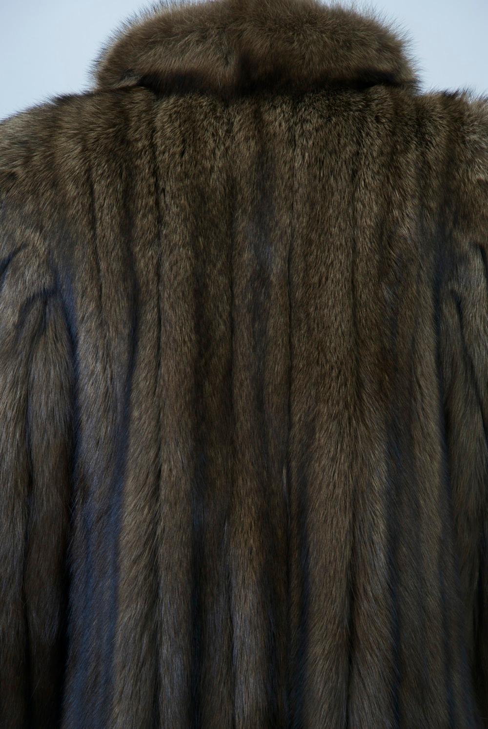 Black Fisher Fur Coat by Alixandre For Sale