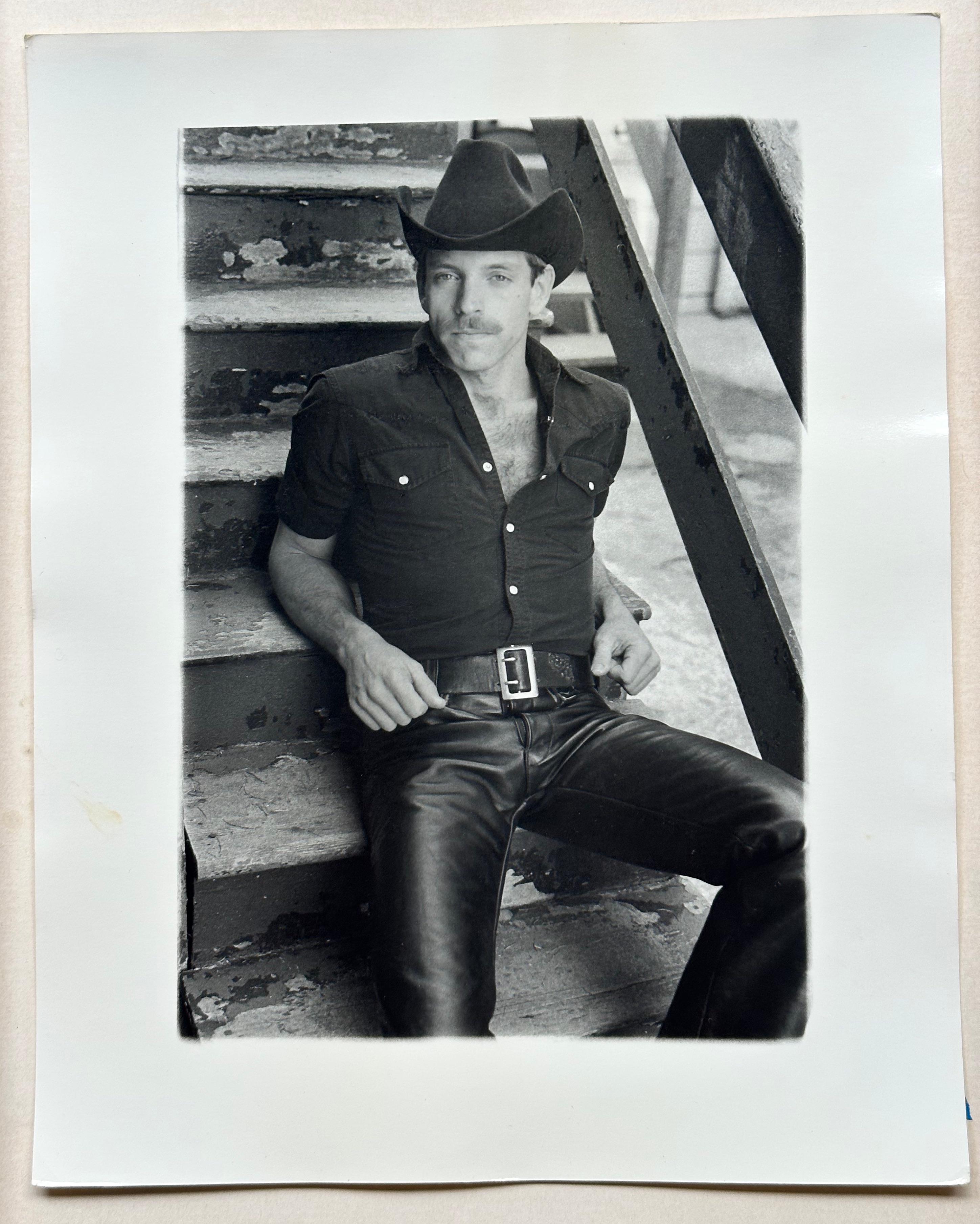 Untitled, (Leatherman Cowboy), Castro, San Francisco. - Photograph by Fisher Ross