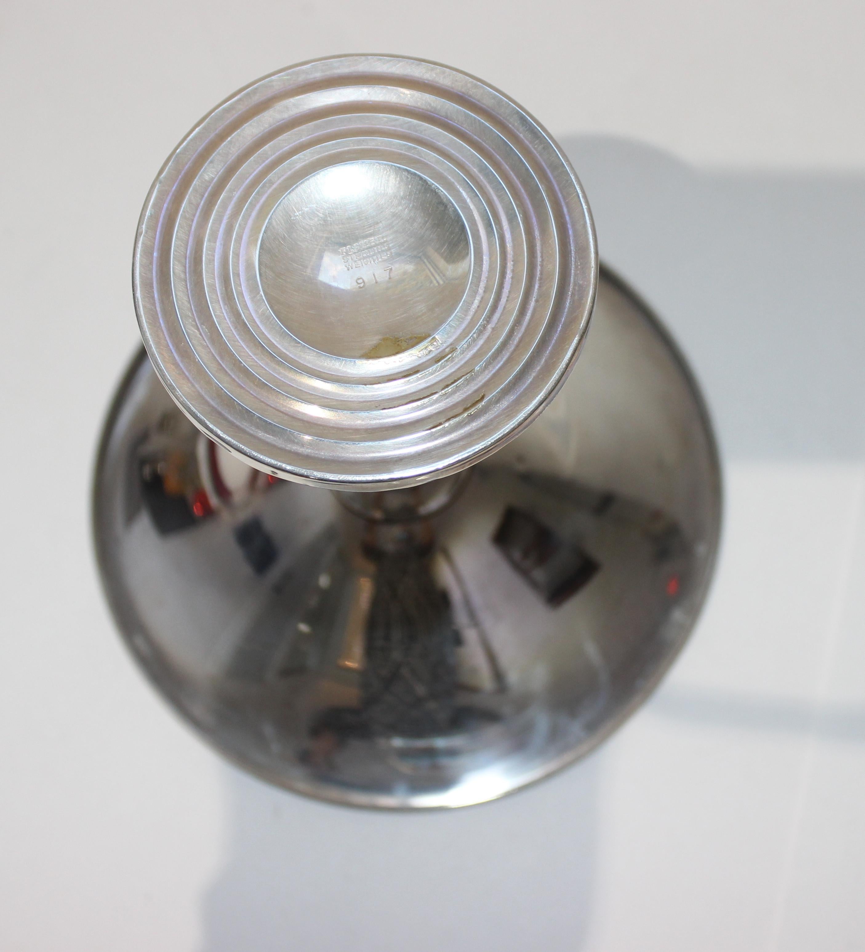 Polished Sterling Silver Compote by Fisher For Sale