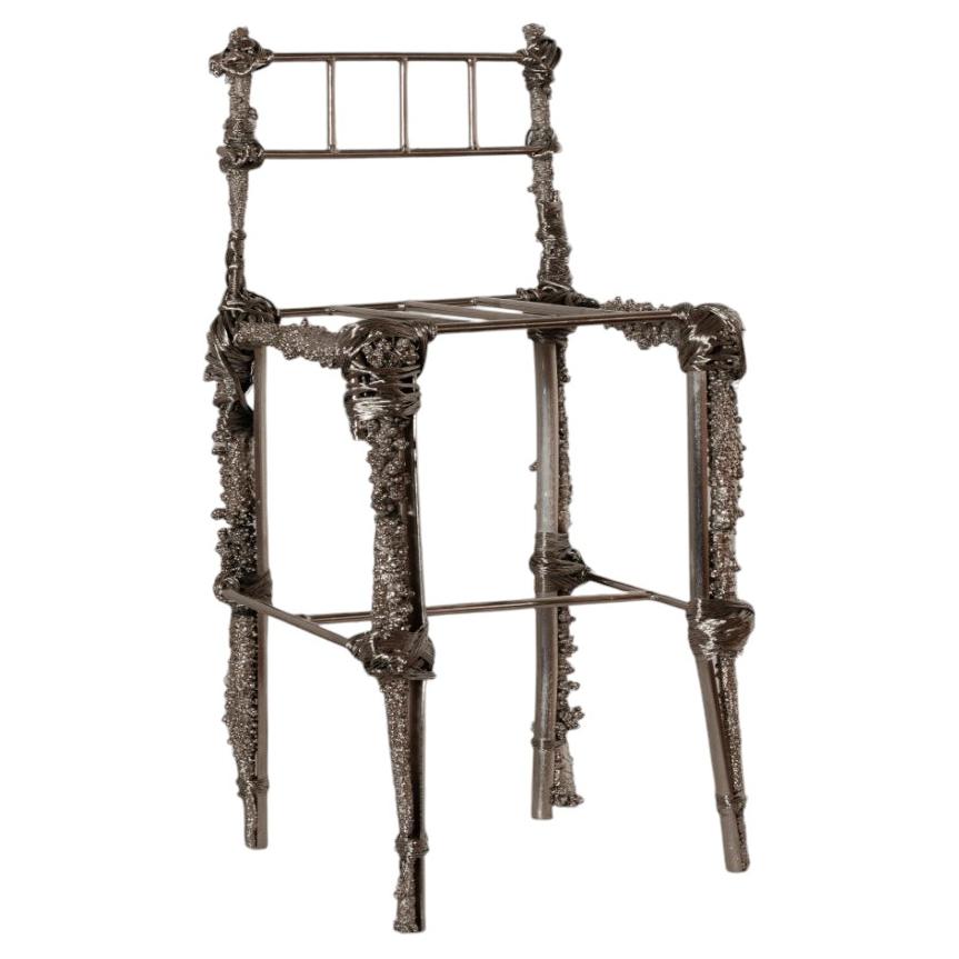 Fisherman Chair in Recycled Steel, Copper, Nickel & Chrome by Panorammma For Sale