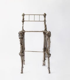 Sedia Steele, sedia scultorea in nichel riciclato, cromo, rame, acciaio